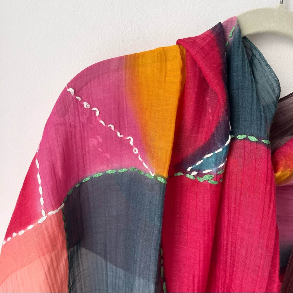 New With Tags NWT Vivante 70% Cotton 30% Silk Multicolor Scarf Approx 24 x 72 - Picture 8 of 12